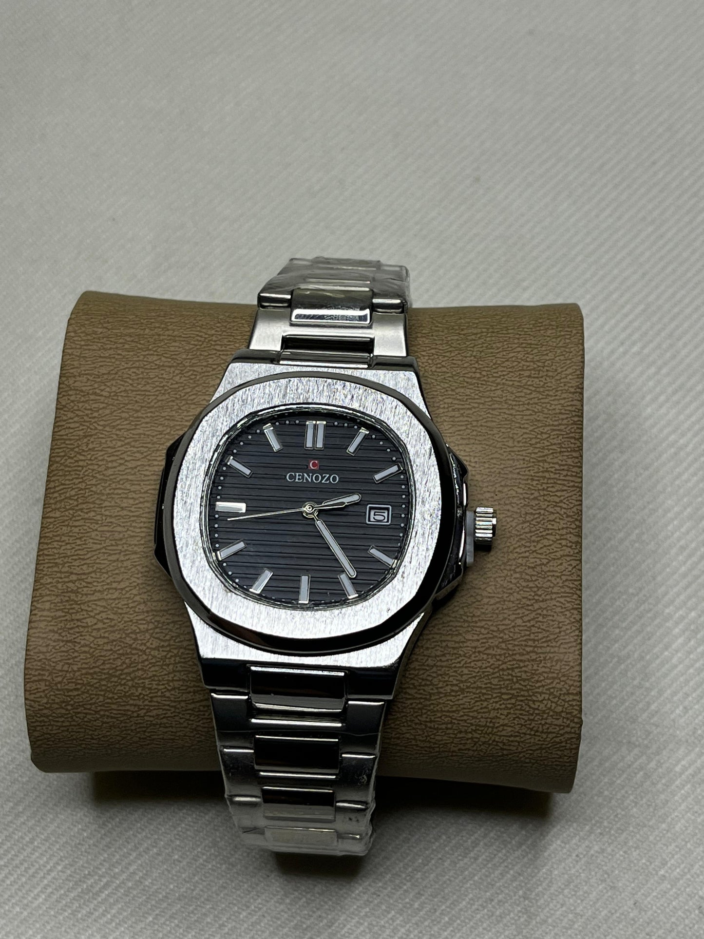 Luxury Cenozo Watch - Silver WITH BLACK DIAL