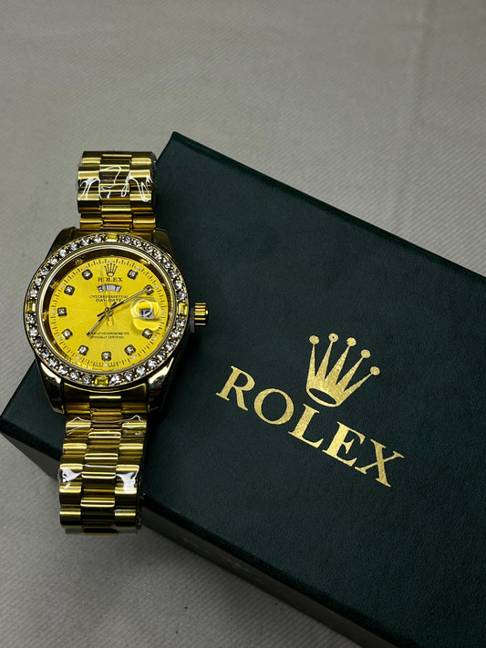 Gold Rolex Datejust with Diamond Bezel