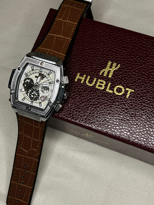 Hublot watch with a brown alligator strap