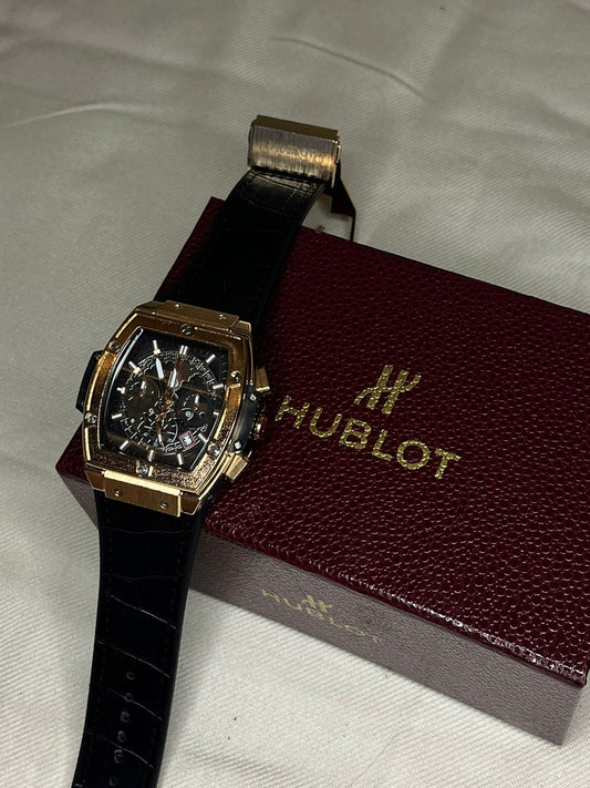 Hublot Big Bang Rose Gold & Black Leather Strap